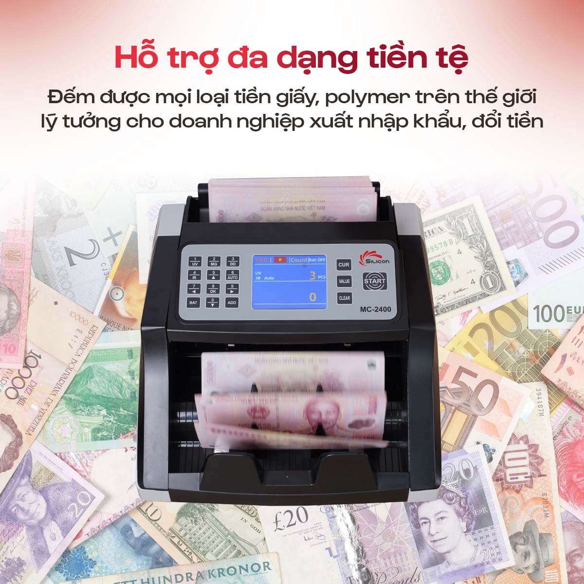 Máy Đếm Tiền Silicon MC-2400