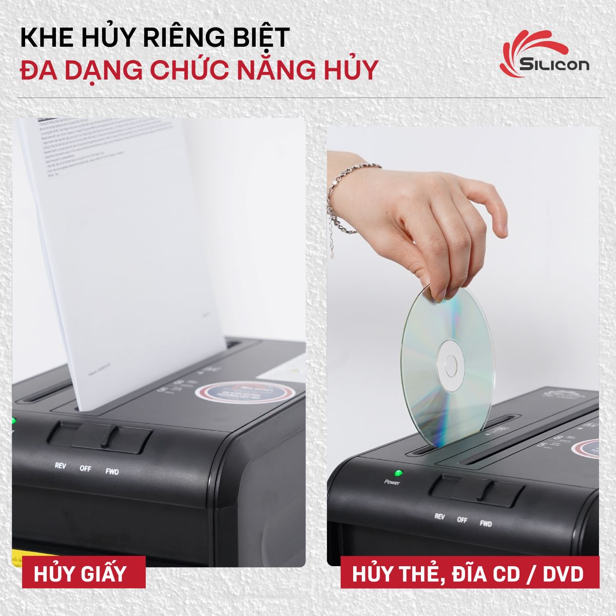 Máy hủy tài liệu Silicon PS-1008C