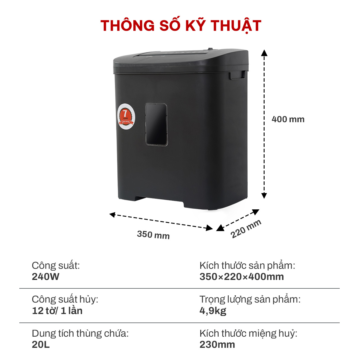 Máy hủy tài liệu Silicon PS-1012C