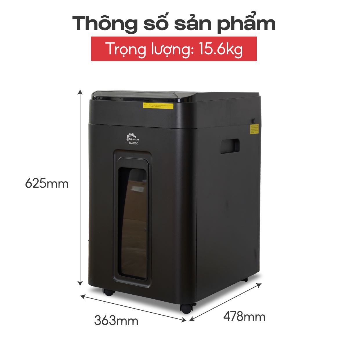 Máy hủy tài liệu Silicon PS-4012C