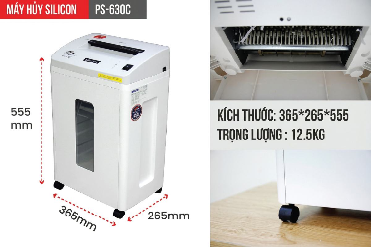 Máy hủy tài liệu Silicon PS-630C