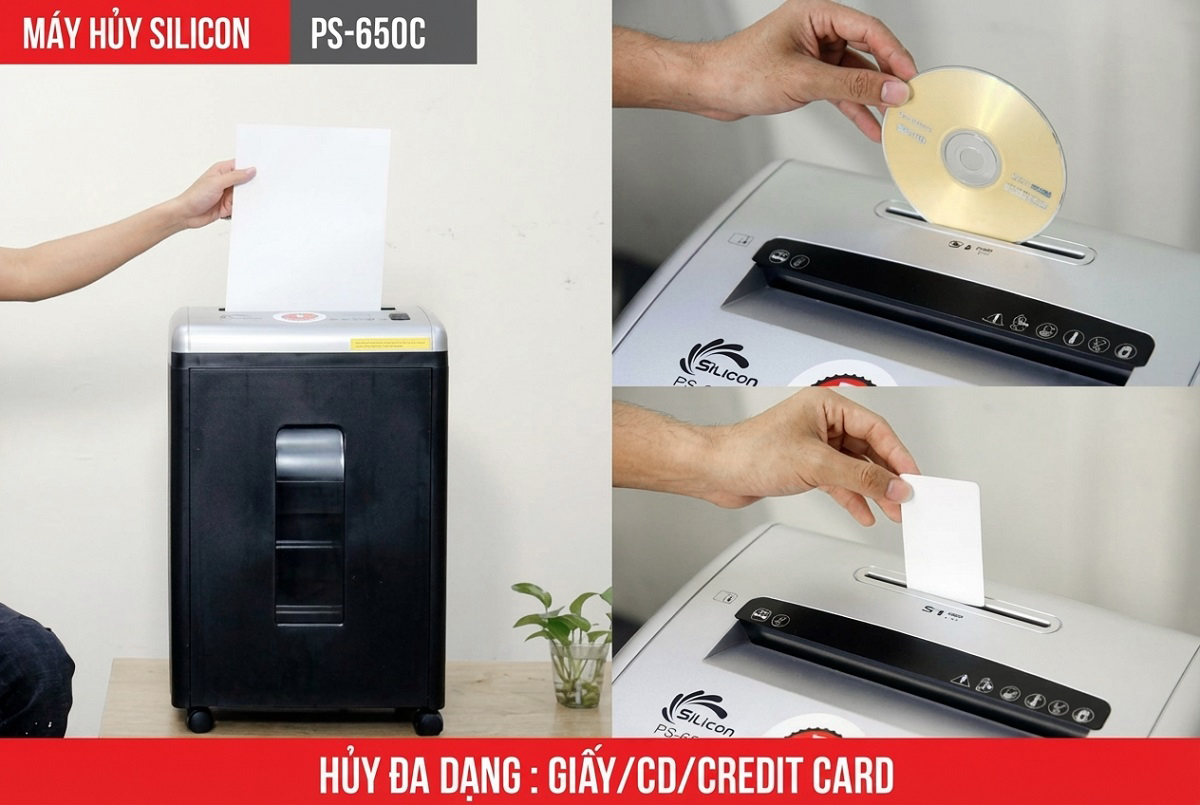 Máy hủy tài liệu Silicon PS-650C