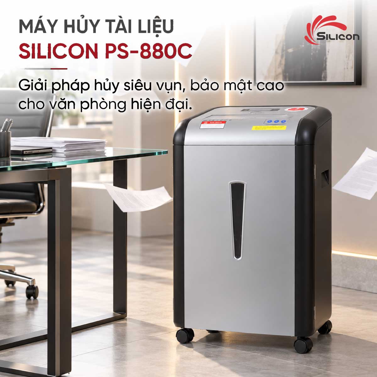 Máy hủy tài liệu Silicon PS-880C