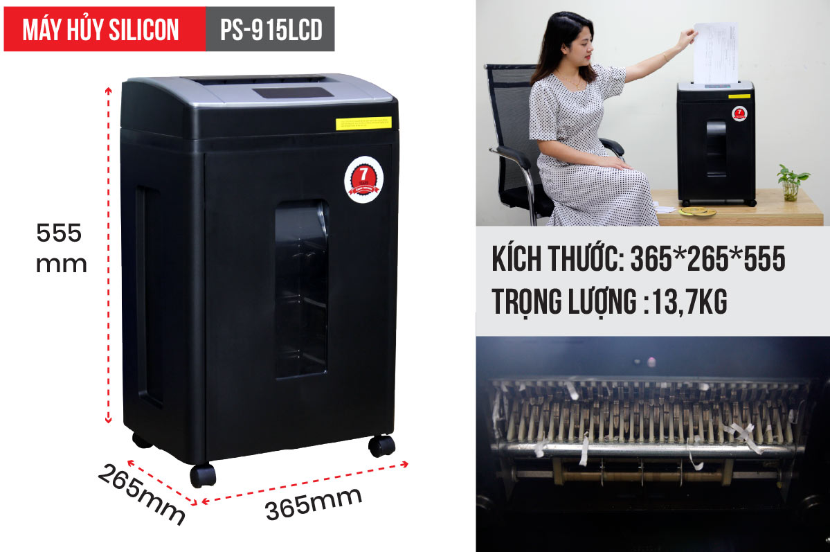 Máy hủy tài liệu Silicon PS-915LCD